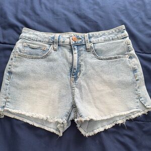 Denim Frayed Hem Women's Shorts
